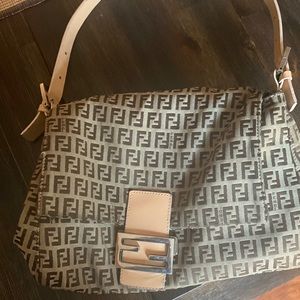 Fendi Zucca Shoulde bag/ Tan color
